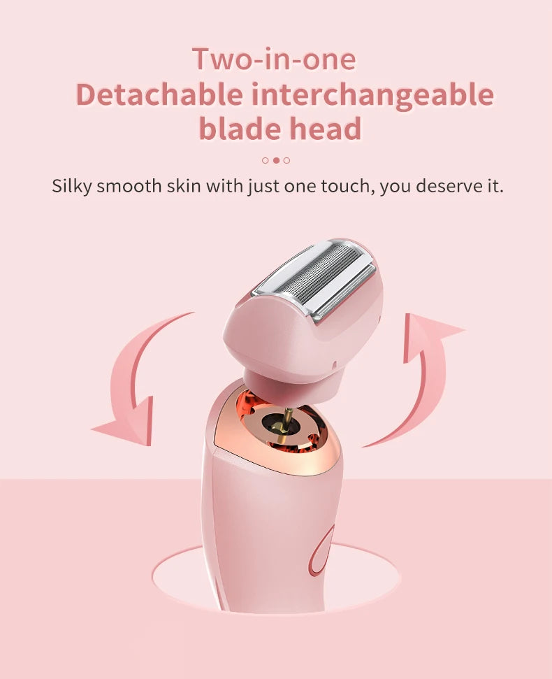 Portable Waterproof 2 In 1 Painless Shaving For Lady Private Part Hair Shaver Trimmer