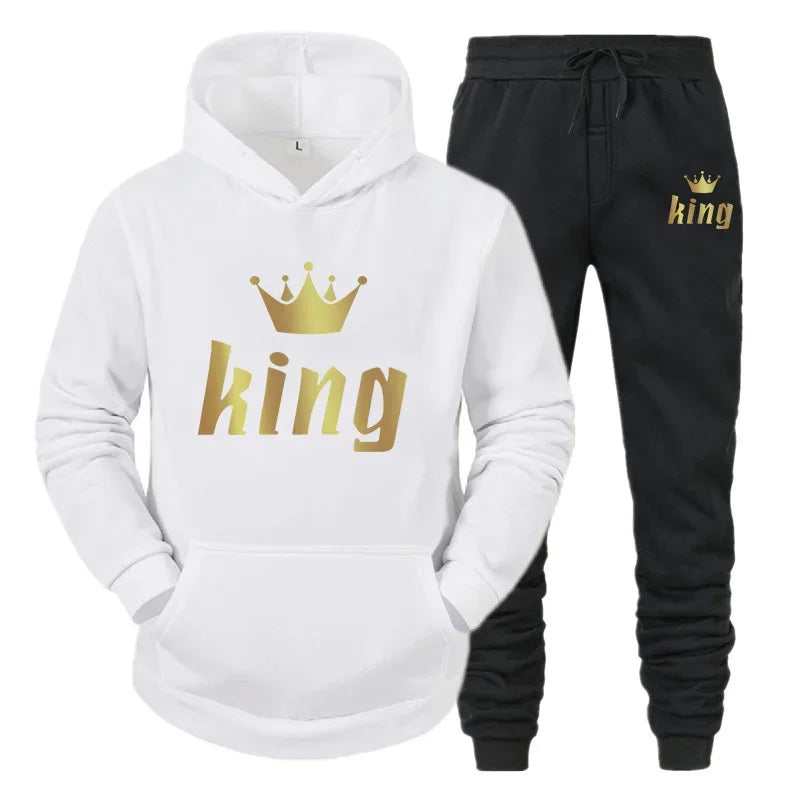 King And Queen Couple Outfit Hoodie and Jogger High Quality King Queen Tracksuit