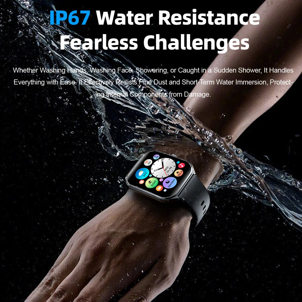 New Ultra Thin Smart Watch 1.96" AMOLED HD Pixel Display Always Show Time BT Call Reminder