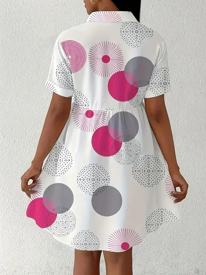 Summer Fashion Button-Up Lapel Collar Short Sleeves