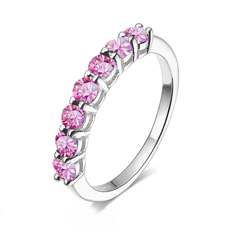 Round Moissanite Luxury Silver Ring