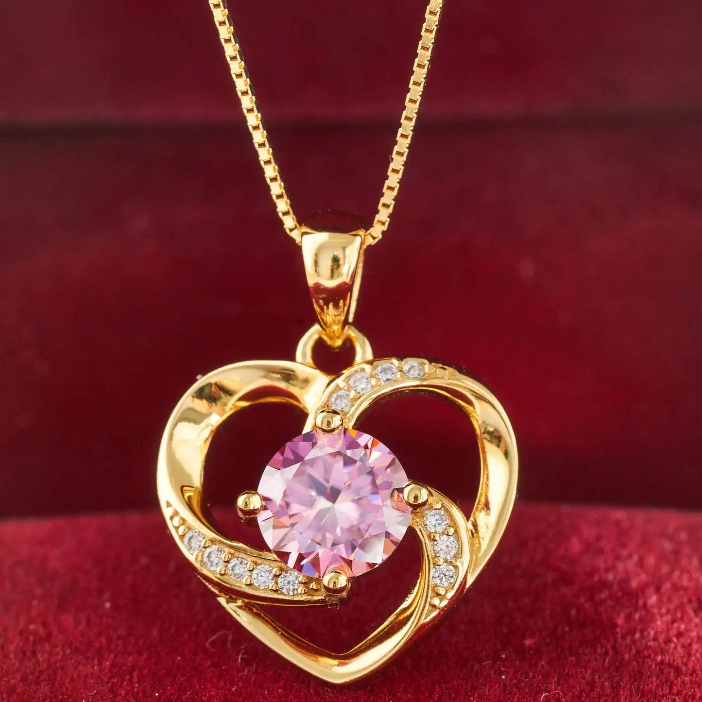Gold Plated Classic Heart Pendant Necklace