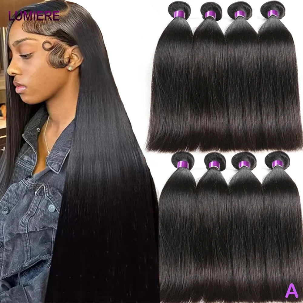 18A Double Drawn Bone Straight Human Hair Bundle 100% Virgin Human Hair Unprocessed Human Hair Extension