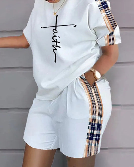 Summer Luxury T-shirt+Shorts 2 Piece Sets  Soft Jogging Tracksuit