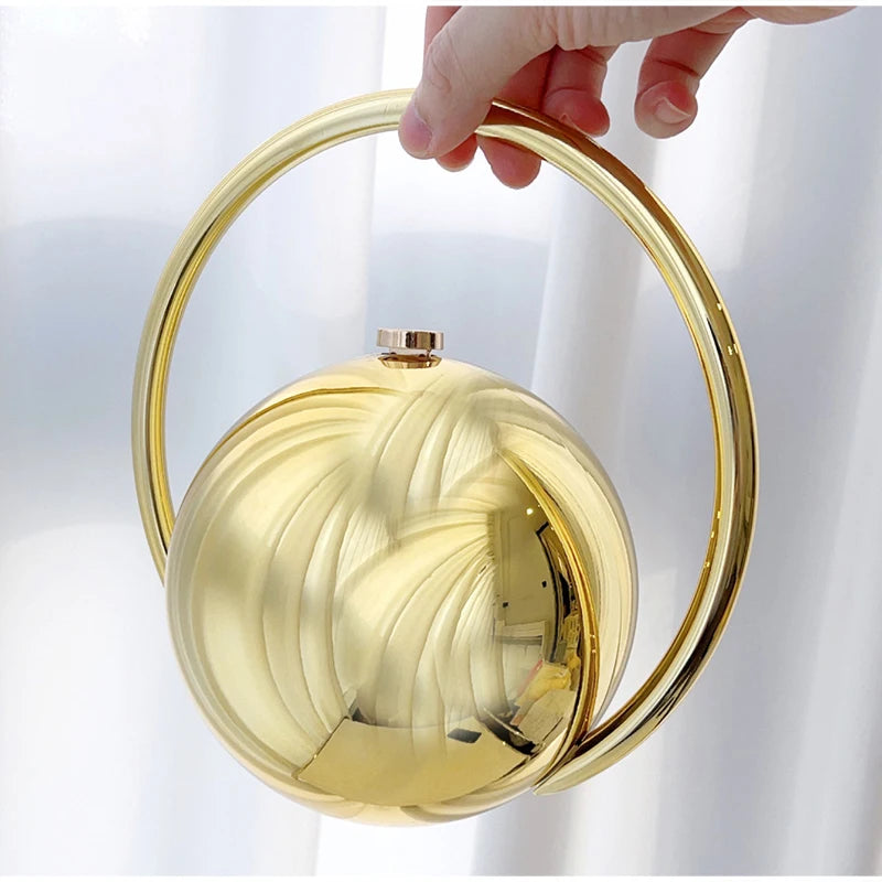 Exquisite Luxury Banquet Handbag Electroplated Handle Fashion Spherical Design Multi-functional Coin Purse Party Bag Acrylic Bag