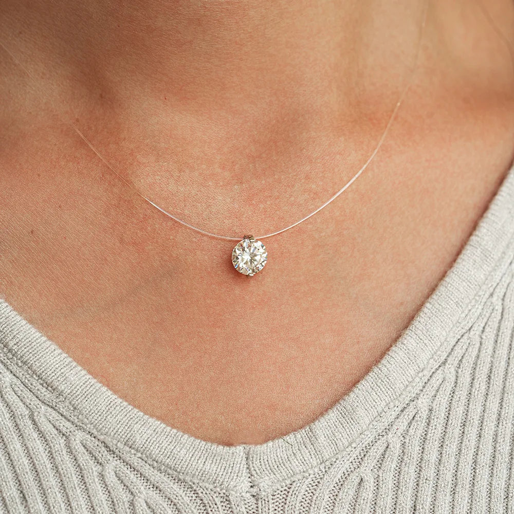 Pendant Necklace Transparent Fishing Line Chain Party