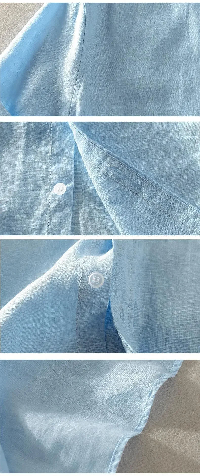 Pure Linen Short Sleeve Shirt For Men