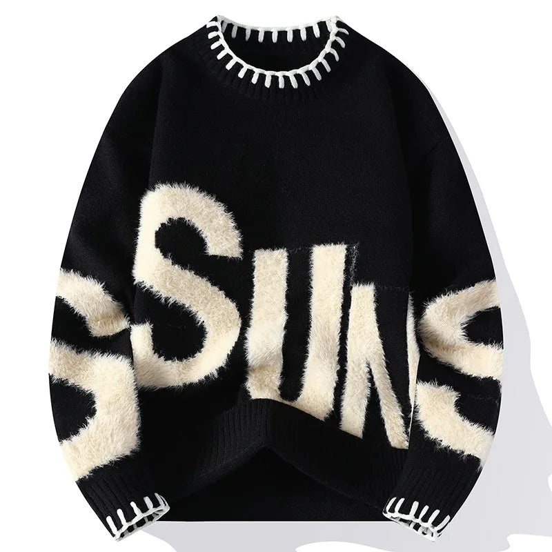 New Fashion Men Outwear O-neck Knitted Pullover Sweaters Man Loose Casual Sweaters Quality Male Pullovers