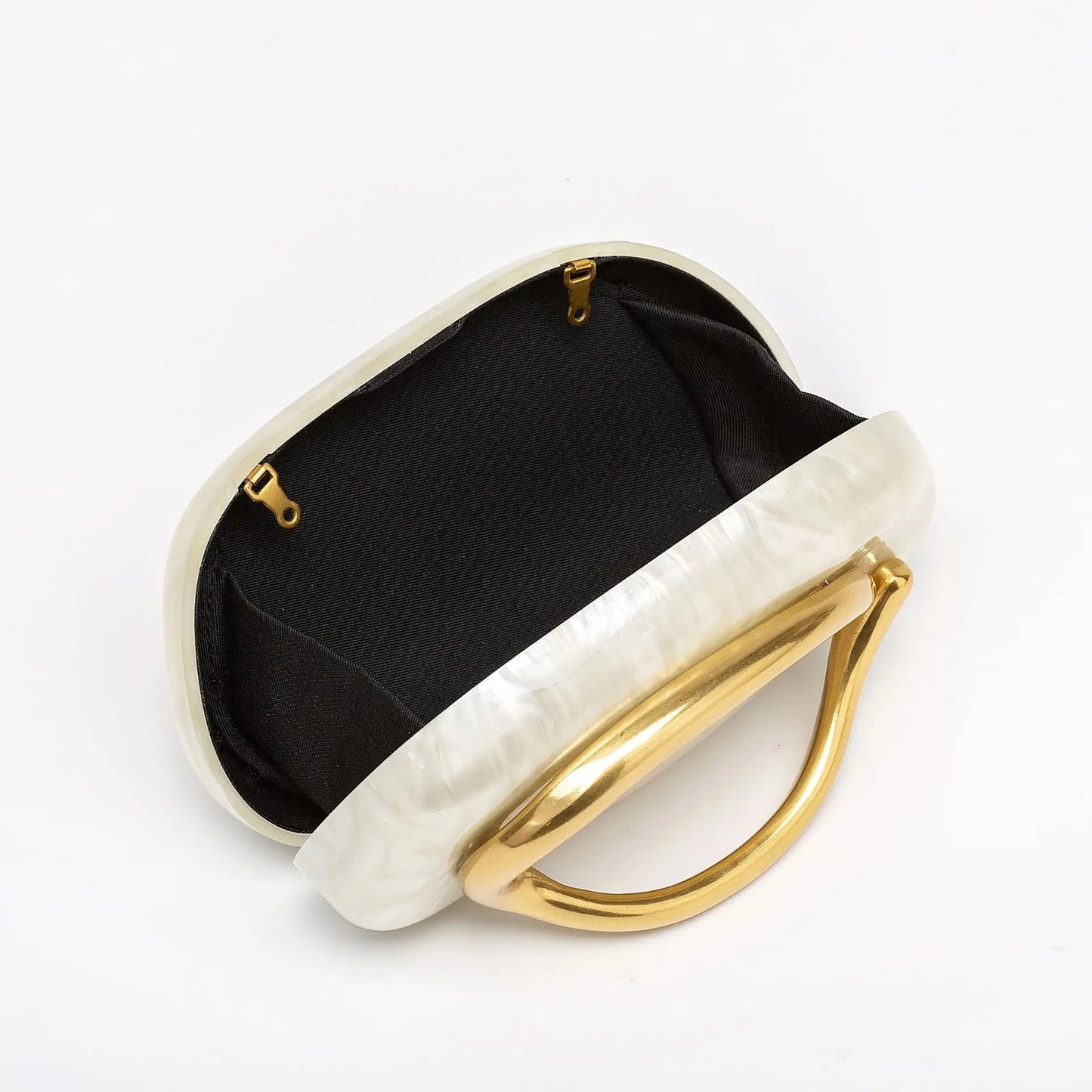 Trendy Acrylic Clutch Purses Metal Handle Purse Women's Evening Bag for Weddings Lady Parties Skin-Touch Coating Handbag