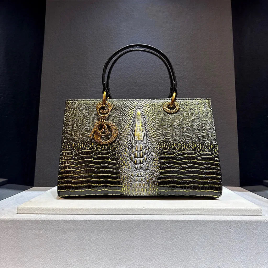 New Luxury Crocodile Pattern Handbag Women's Fashionable Leather Crossbody Bag High-end Feel Shoulder Bag