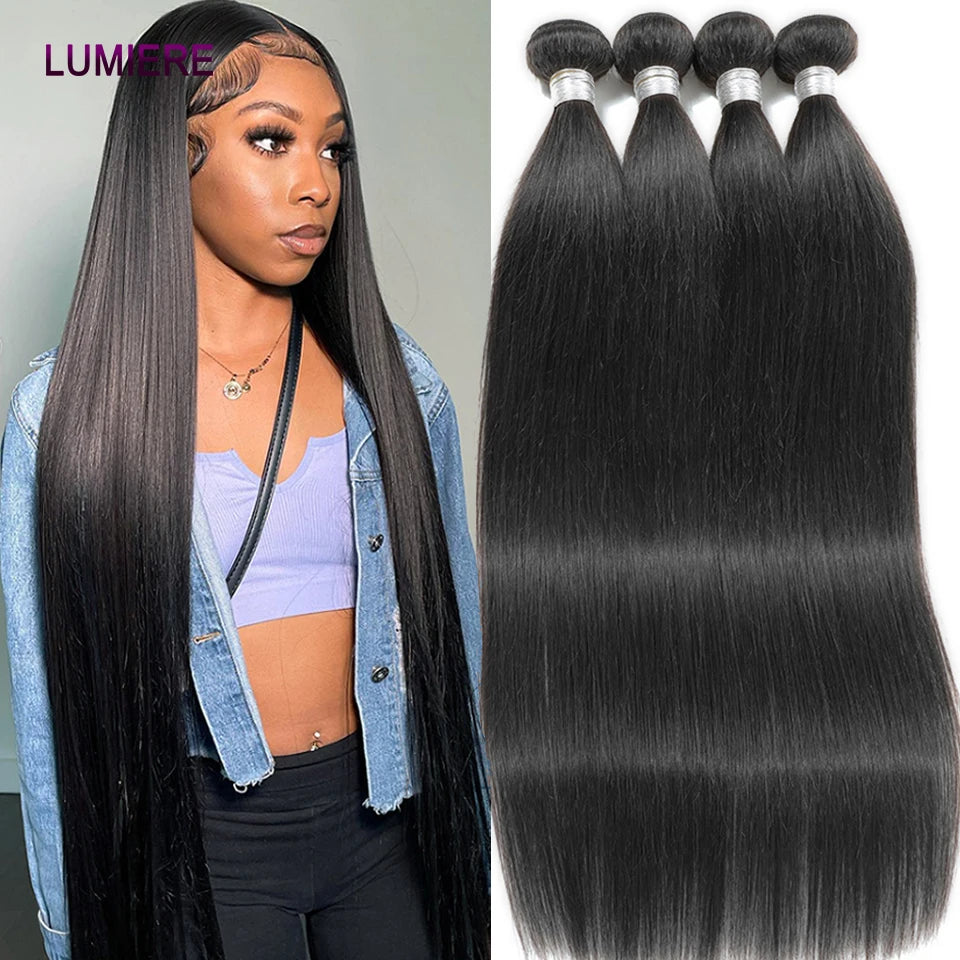 18A Double Drawn Bone Straight Human Hair Bundle 100% Virgin Human Hair Unprocessed Human Hair Extension