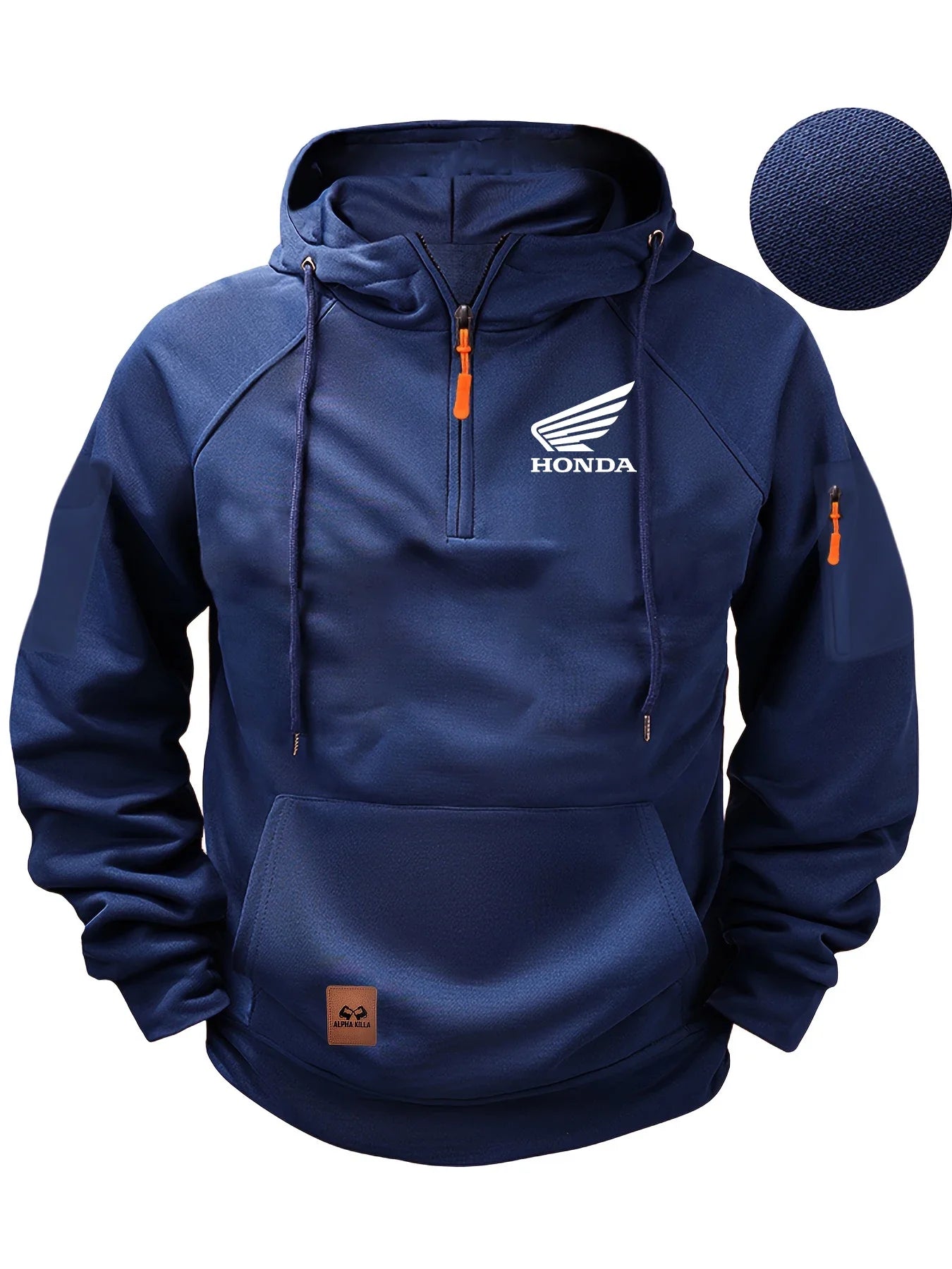 New Honda Racing Team Outdoor Cycling Fashion Street Half Zip Hoodie For Men