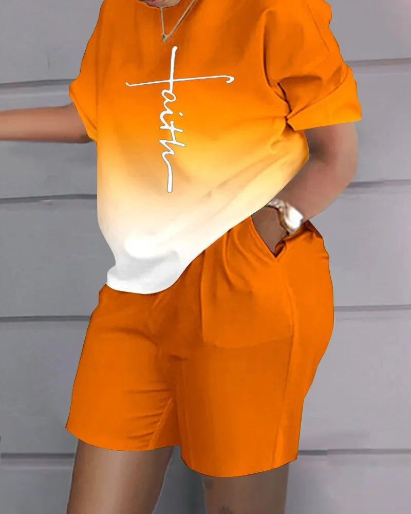 Sexy  T-shirt Blouses 2 Piece Sets Suit O-neck Backless Tops 2 Piece Sets
