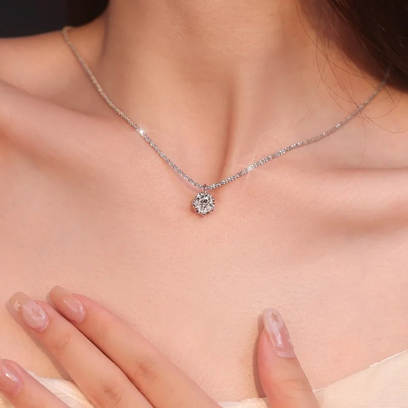 Classic Crown Silver Necklace for Women