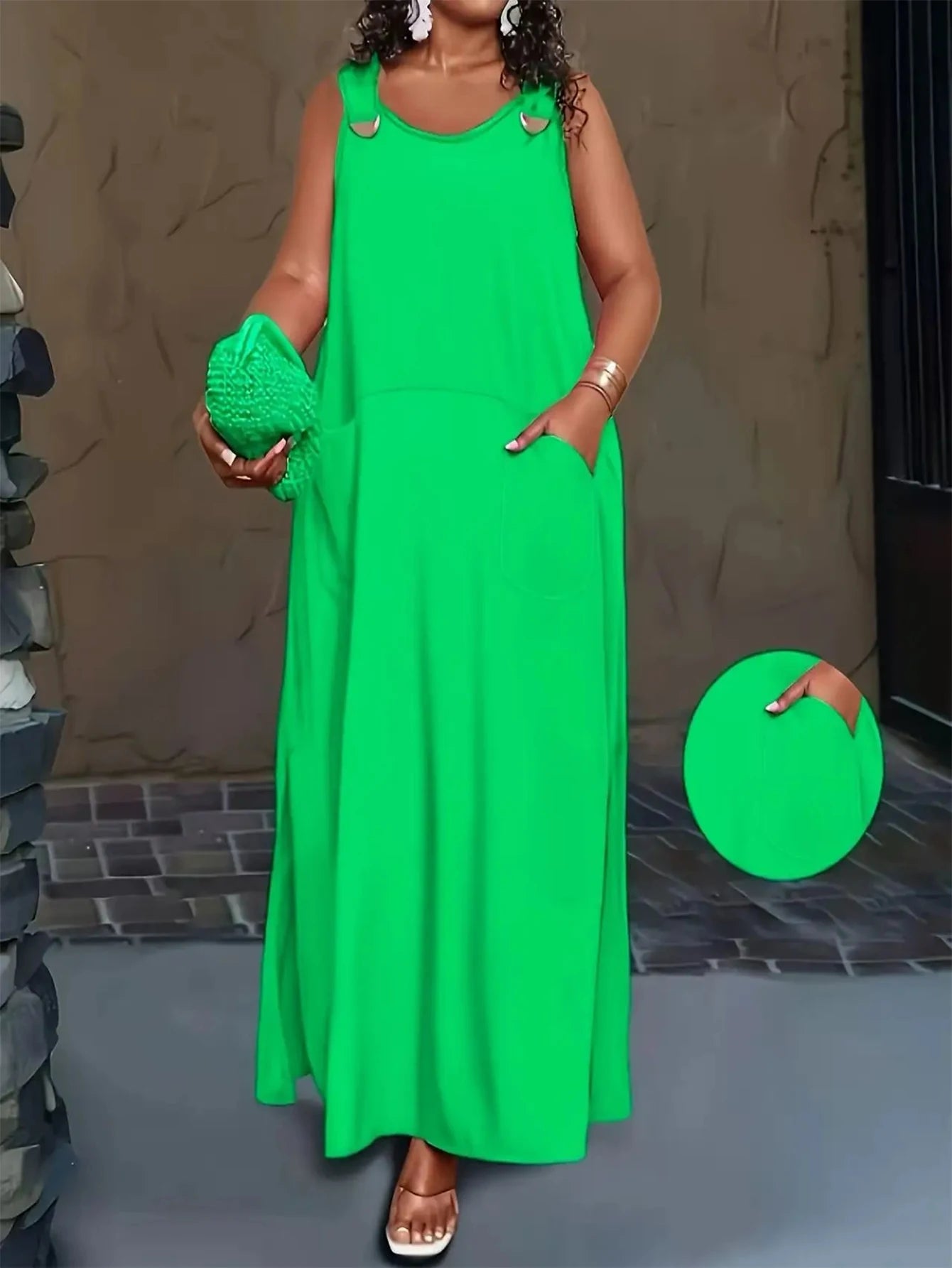 New Solid-Color Spring And Summer Dress From Europe And America