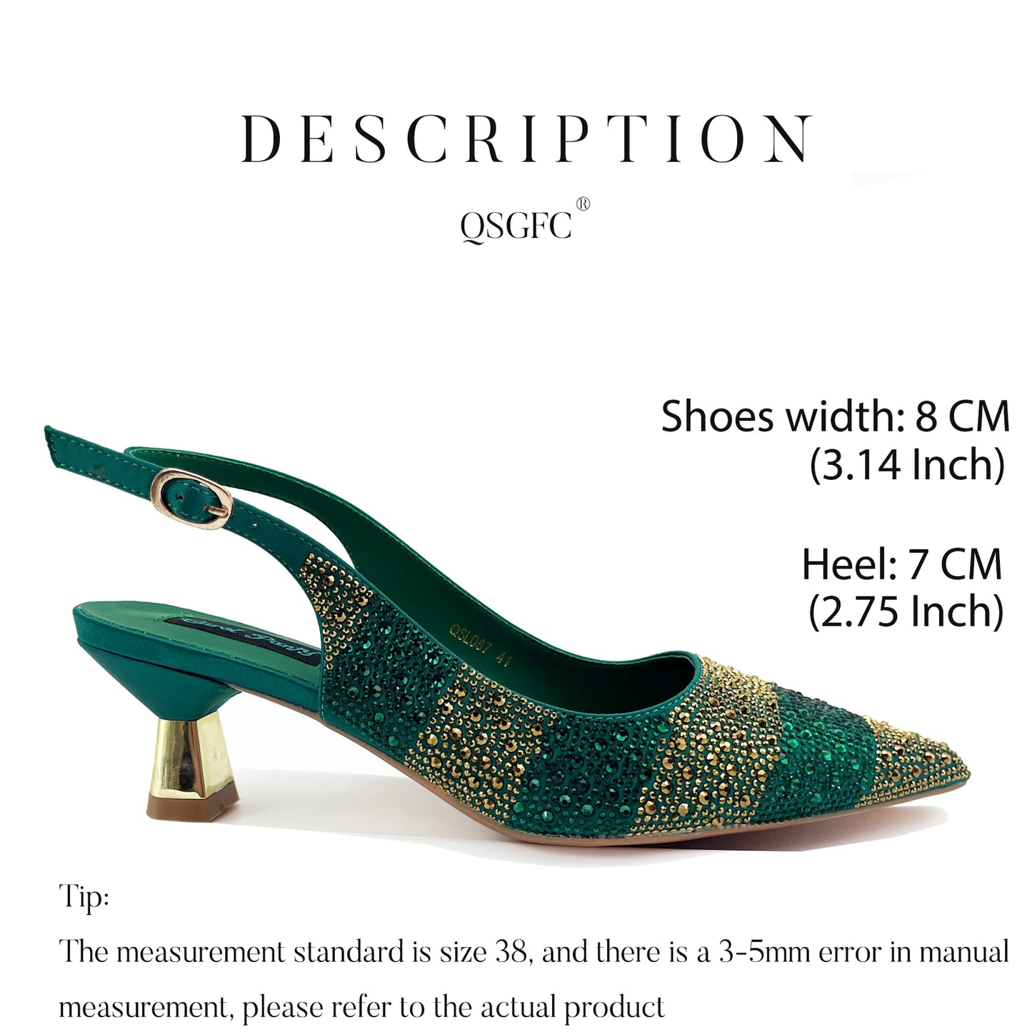 Italian Design Green Shoes And Bag Set Decorated with Rhinestone Handbag Wedding Party