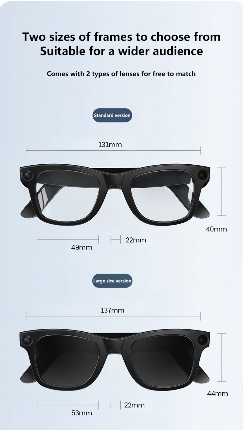G300 Smart AI Glasses 800W pixel AI Shooting Camera HD Photo Video Voice Call Translation Waterproof Bluetooth Glasses