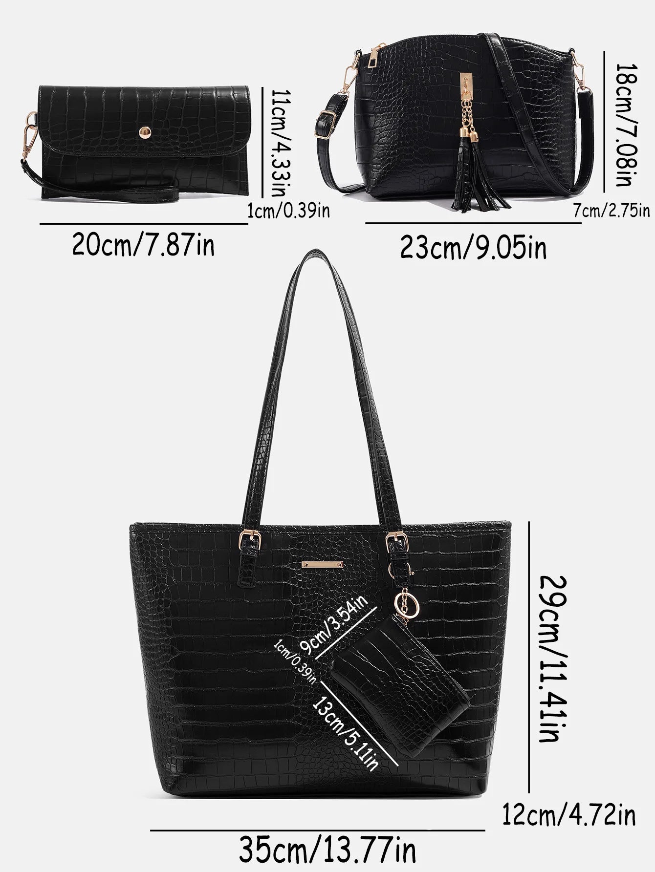 Crocodile Pattern  Large Capacity Four piece Set of Mother Bag