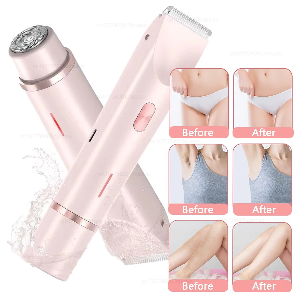 Electric Shaver for Women Bikini Legs Underarm Pubic Hairs Rechargeable And Detachable Head