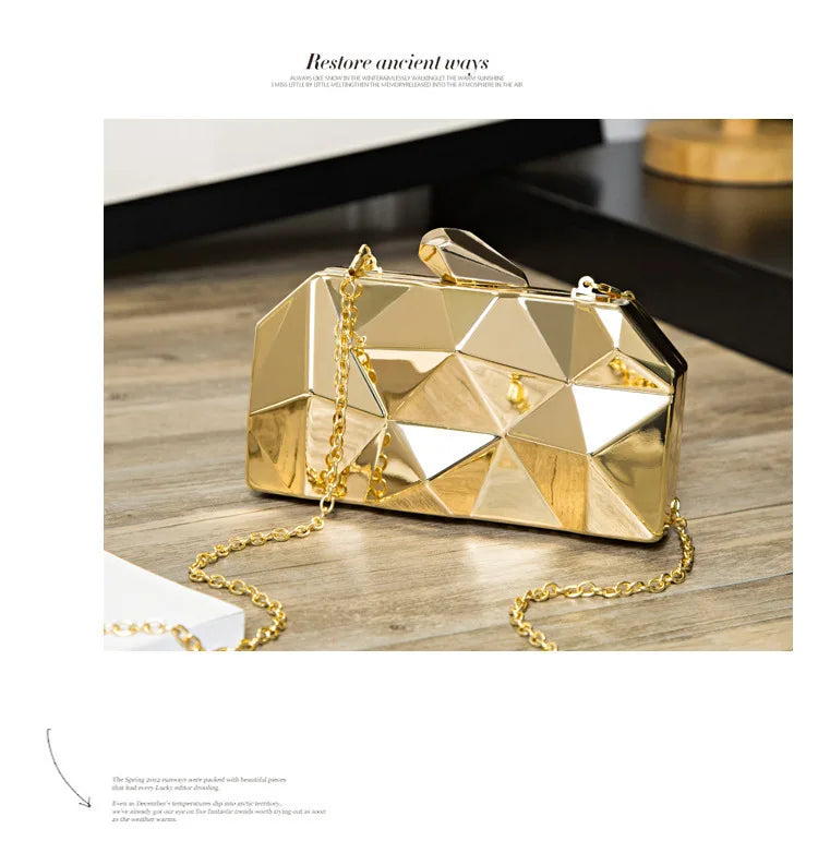 Women's Handbag  Purse Crossbody Shoulder Bag Gold Box Clutch