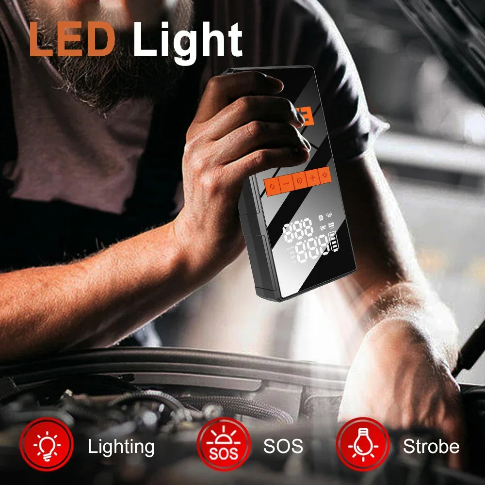 New 150PSI Air Pump Car Battery Emergency Boosters 1200A Car Jump Starter Power Bank Portable Starting Device Car Starter