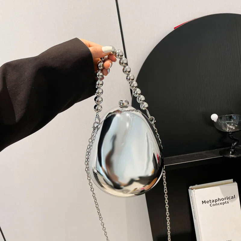 New acrylic eggshell bag 2025 fashion niche design women's messenger bag portable dinner bag