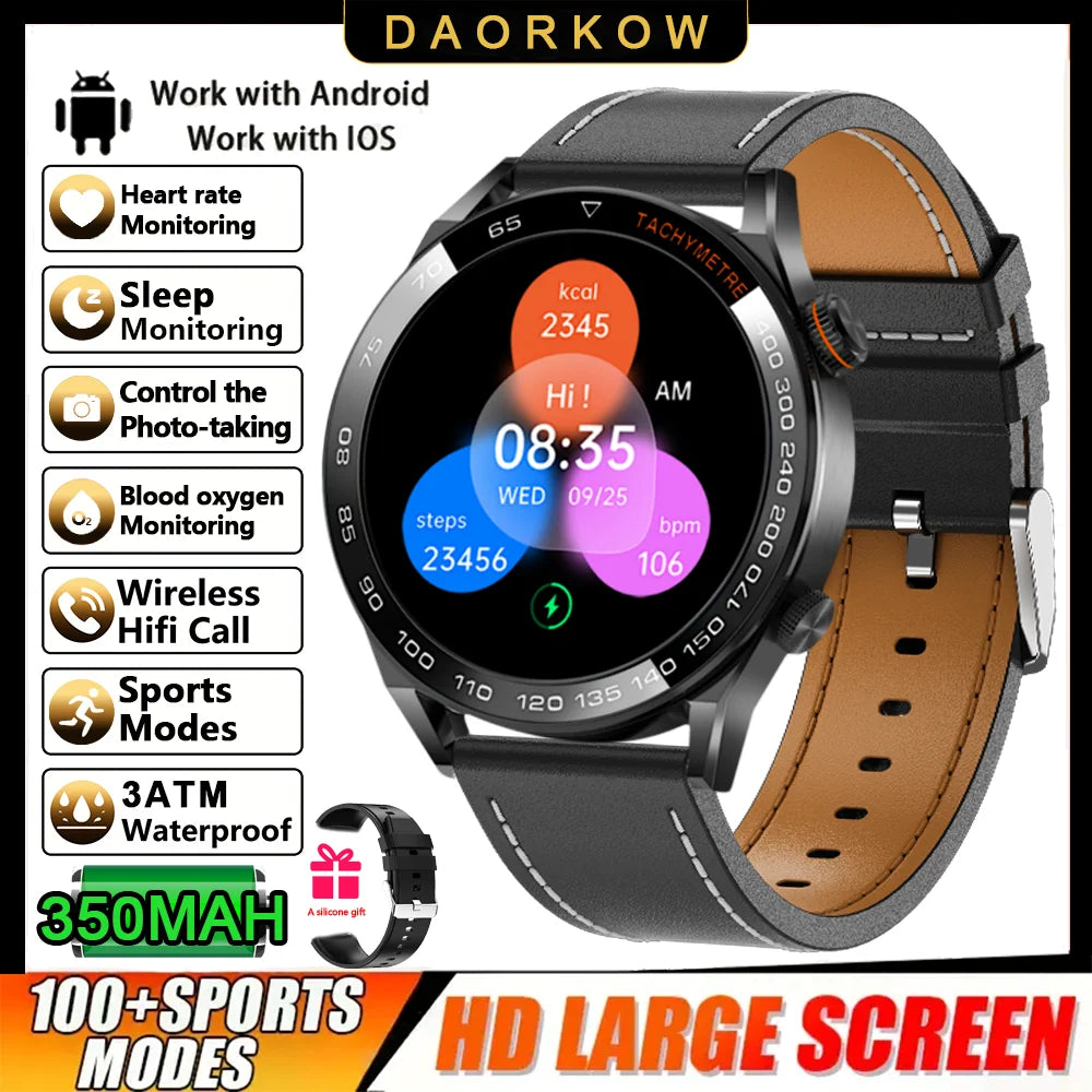 2026 New Smart Watch Men 1.5 inch Bluetooth Call Heart Rate Health 107+ Sports Fitness Watch Waterproof Business Man Smartwatch