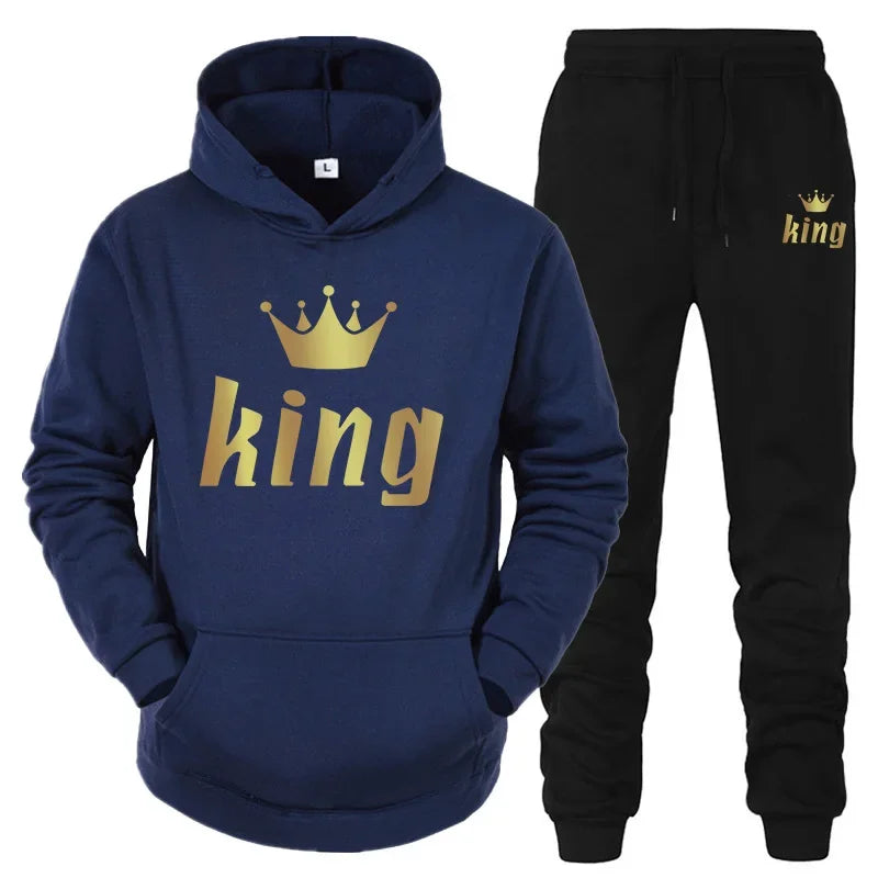 King And Queen Couple Outfit Hoodie and Jogger High Quality King Queen Tracksuit