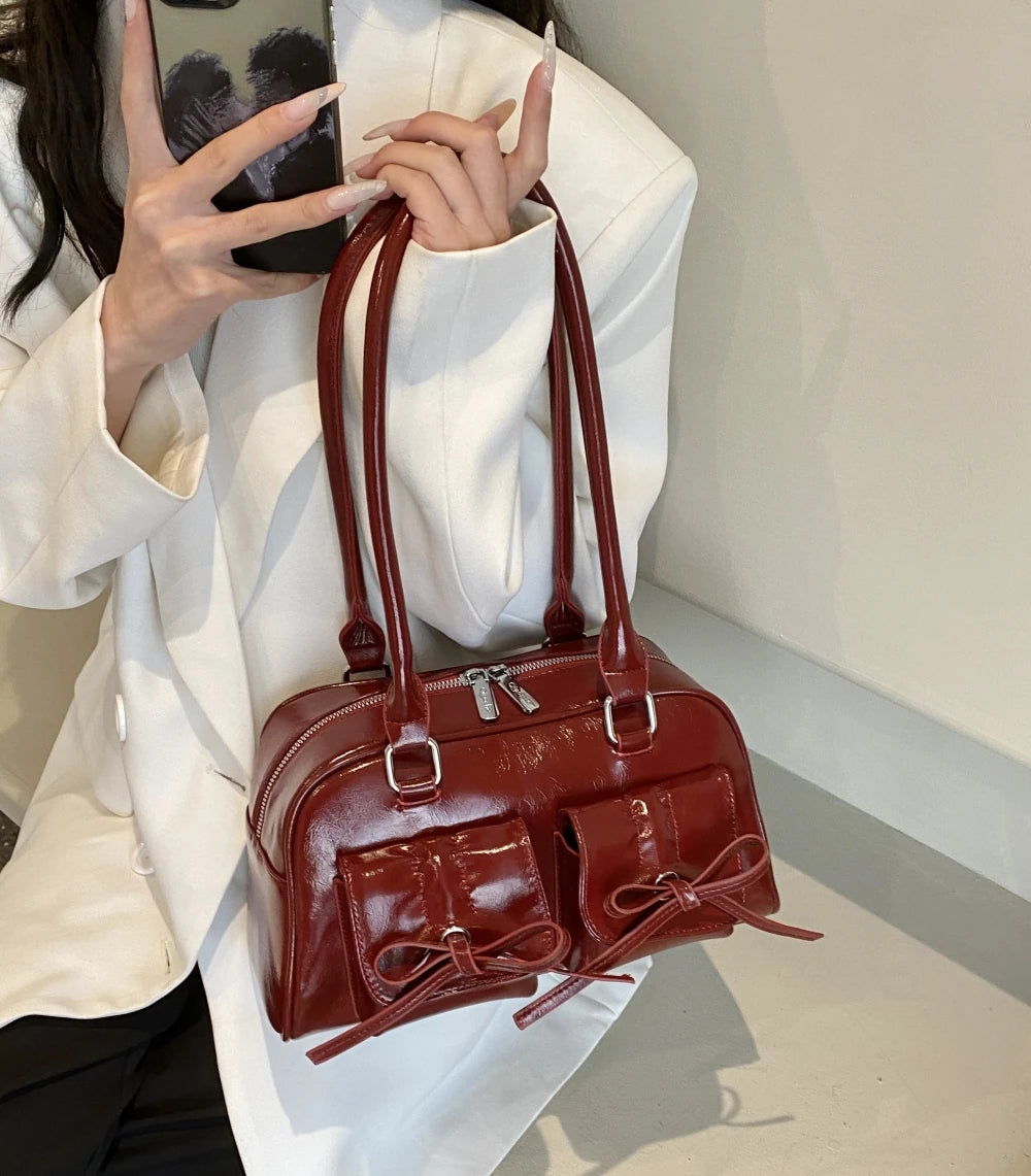 Shoulder Bags with  Big Capacity Commuter Mini Boston Underarm Luxury Designer Handbag