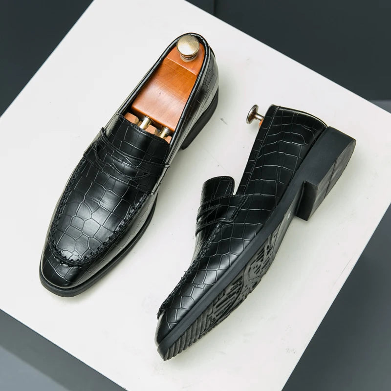 Luxury Loafers Men Slip-On Business,Office  and Wedding Dress Driving Shoes