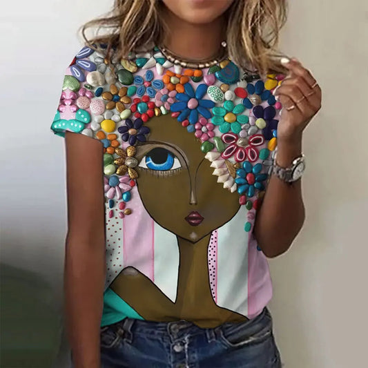 T-Shirts Girls Cute Print Short Sleeve