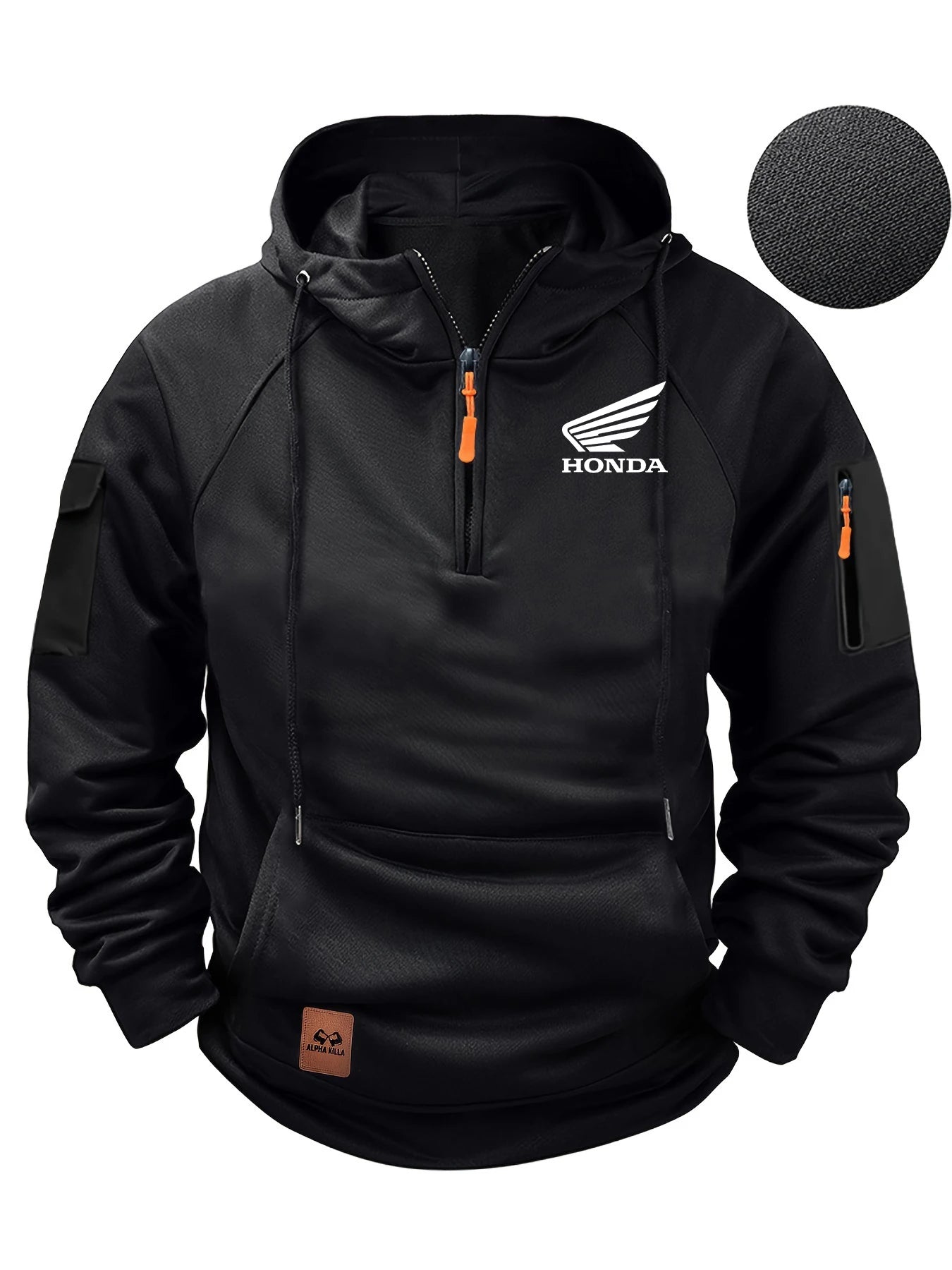 New Honda Racing Team Outdoor Cycling Fashion Street Half Zip Hoodie For Men