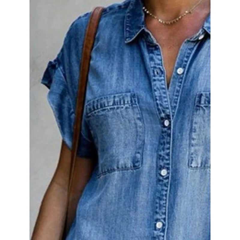 Summer Simple  Female Office Denim Short Skirt