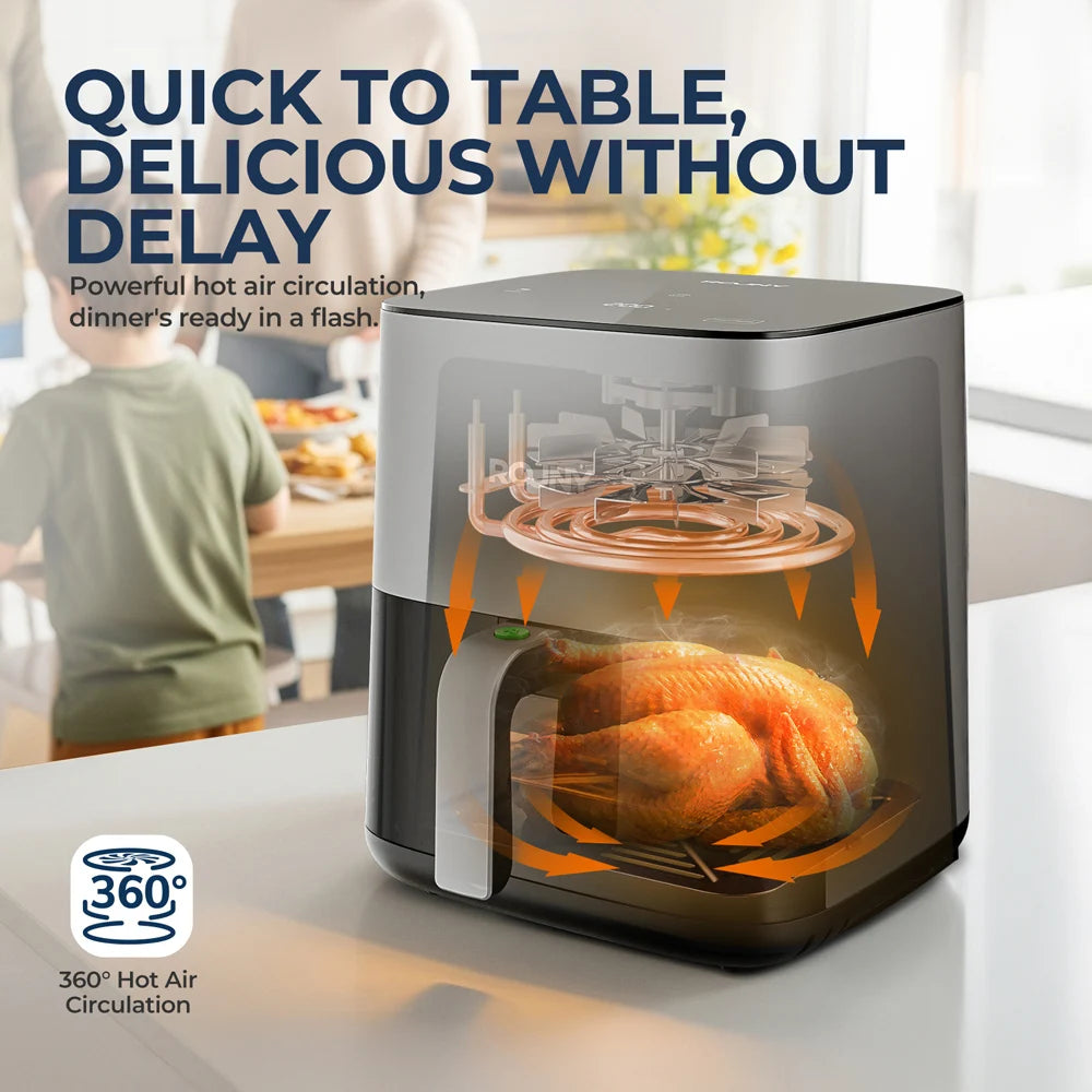 Air Fryer 5L, Electric Hot Fryer Oven Oilless Cooker with Touch Control & Nonstick Basket & Visible Window
