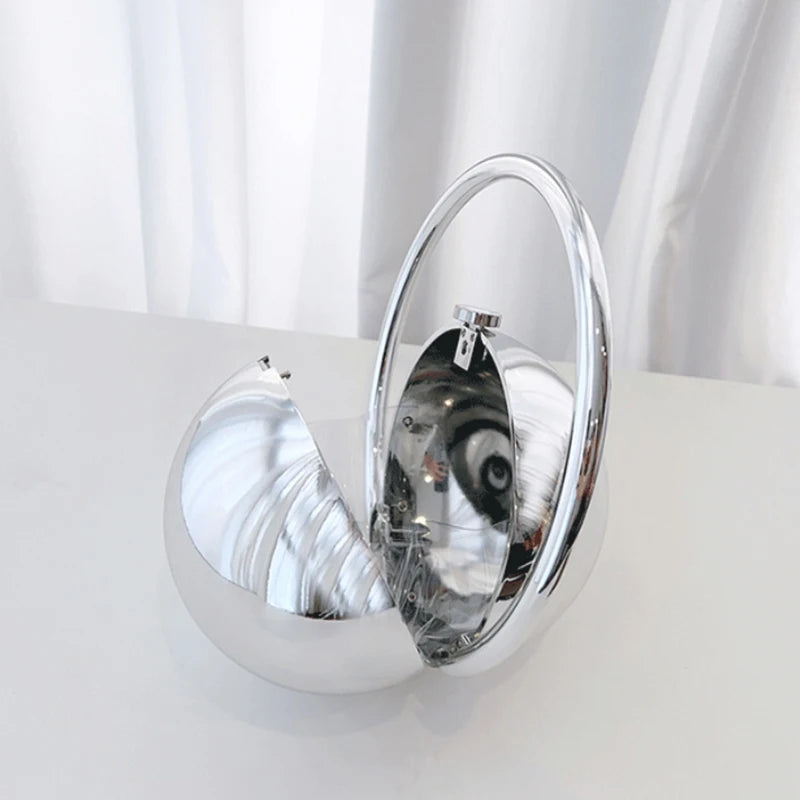 Exquisite Luxury Banquet Handbag Electroplated Handle Fashion Spherical Design Multi-functional Coin Purse Party Bag Acrylic Bag