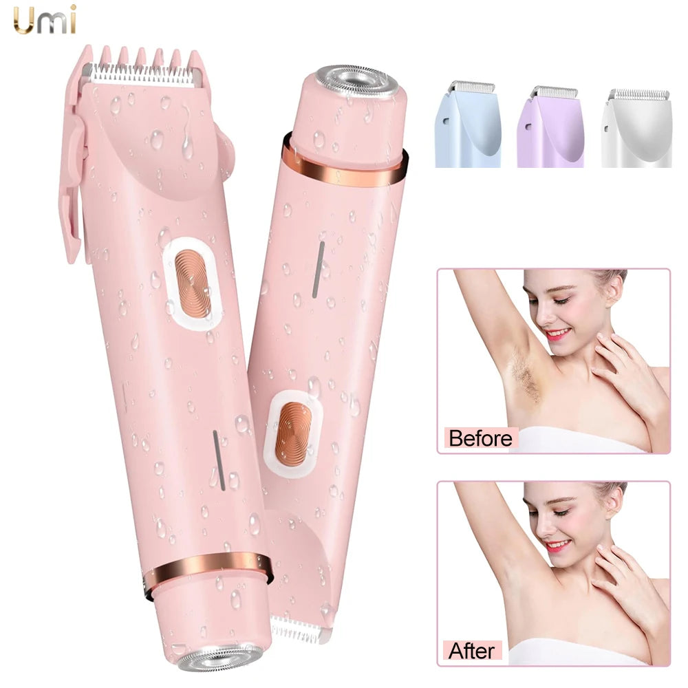 Electric Shaver for Women Bikini Legs Underarm Pubic Hairs Rechargeable And Detachable Head