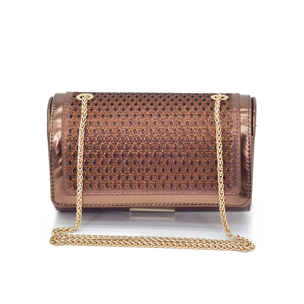New Arrival Women Italian Shoes and Matching Bags Sets Decorated