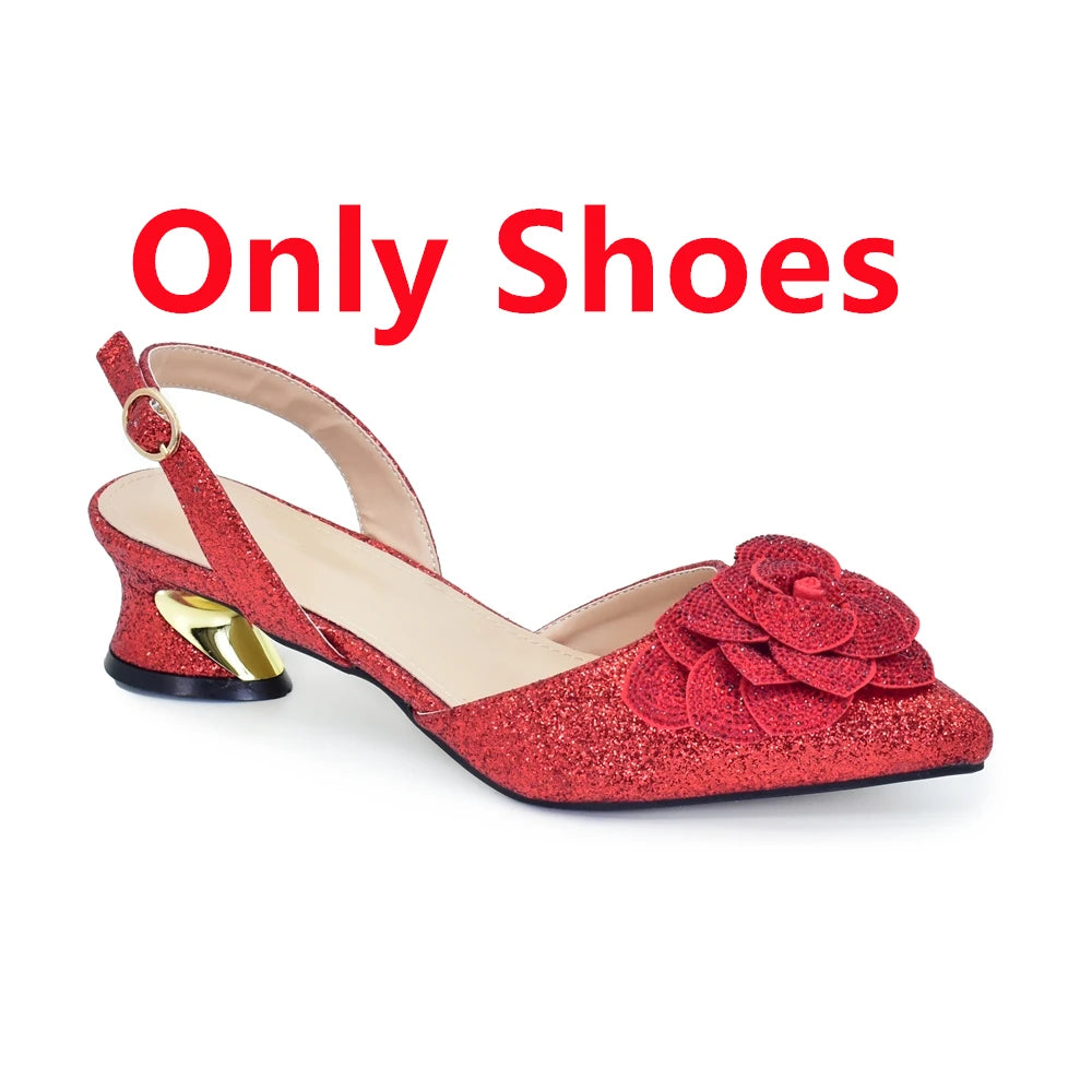 Ladies Shoe and Bag Set Latest Designers Luxury Italian Party Shoes and Bag