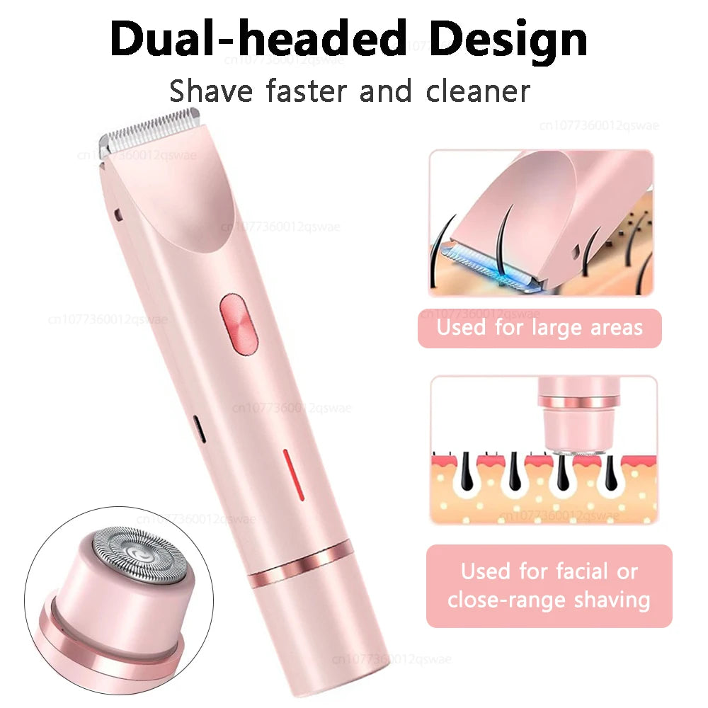 Electric Shaver for Women Bikini Legs Underarm Pubic Hairs Rechargeable And Detachable Head