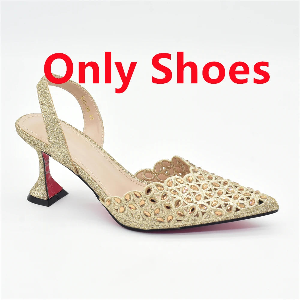 Silver Color Shoes and Bag for Party Wedding Luxery Women Shoe and Bag