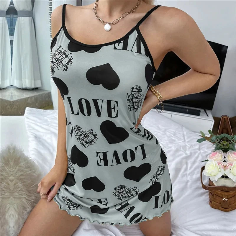 Women's Nightgown Beauty Sexy Short Skirt