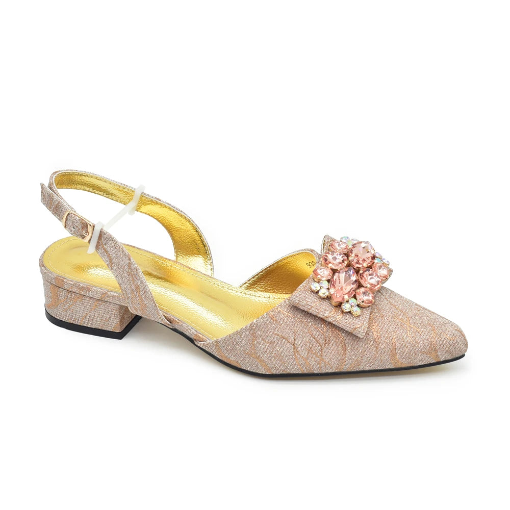Latest Party Shoes and Bags To Match  Pointed Toe Rhinestone Shoe and Bag Set for Wedding