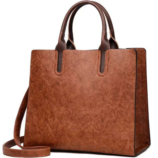 Vintage OIL Skin Leather High Quality Shoulder Crossbody Bag