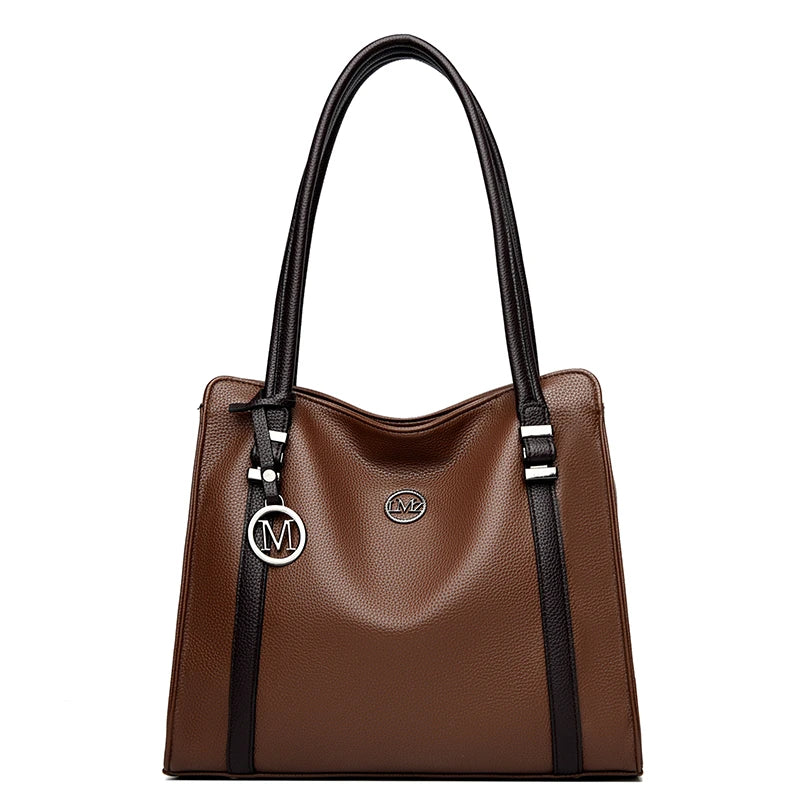 Soft Leather Luxury Handbags Large Capacity Shopping Bag