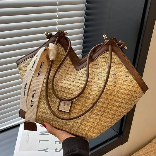 Bag Vintage Handmade Woven Shoulder Bag Raffia circle Rattan bags