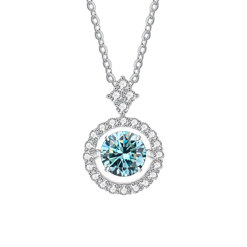 Simulated Diamond Necklace S925 Sterling Silver Jewelry