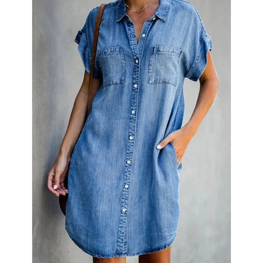 Summer Simple  Female Office Denim Short Skirt