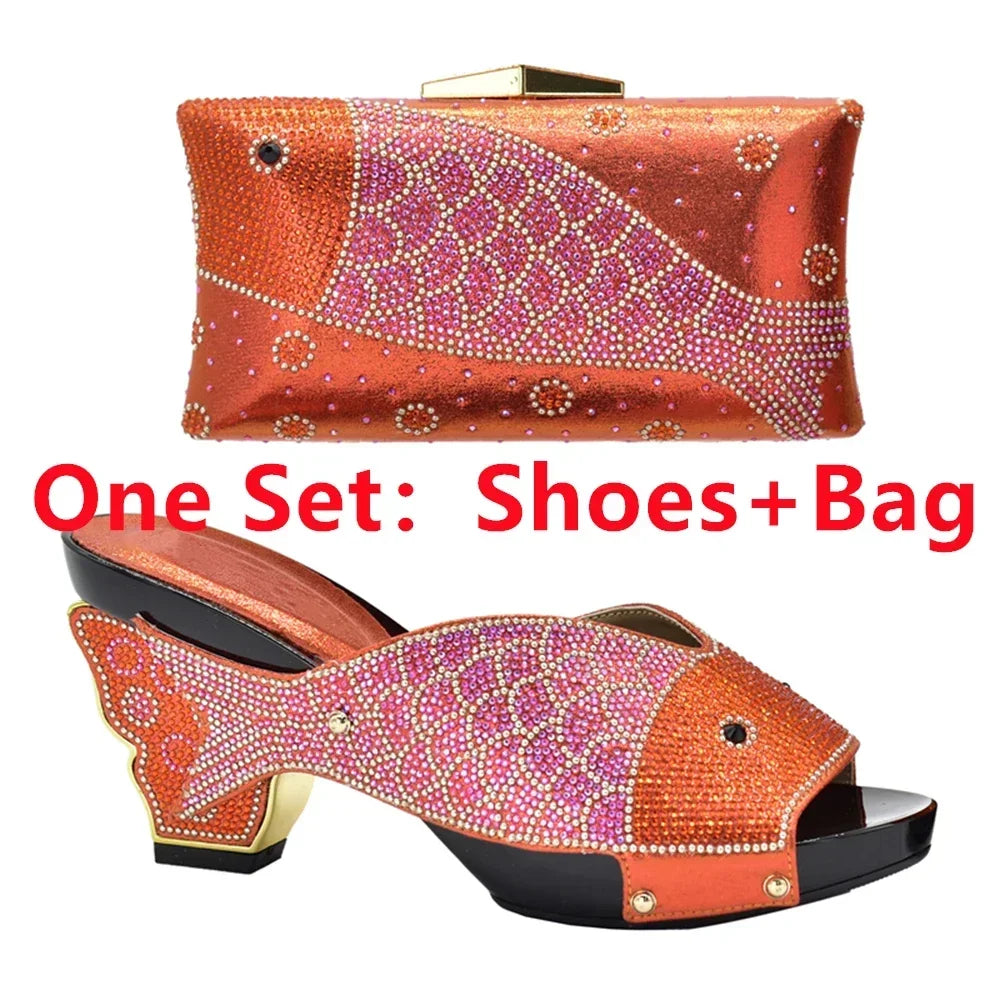 Matching Shoes and Bag Set for Wedding  Women Shoes and Bag Set