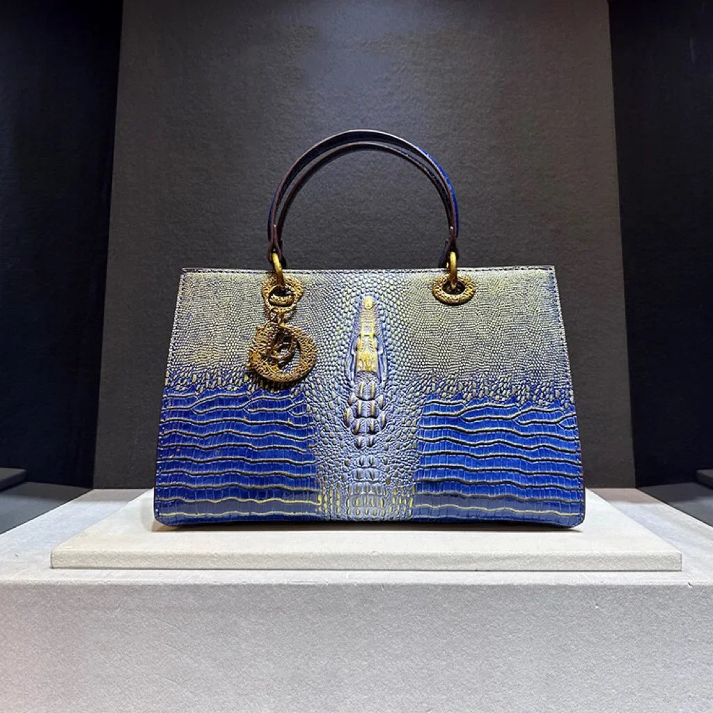 New Luxury Crocodile Pattern Handbag Women's Fashionable Leather Crossbody Bag High-end Feel Shoulder Bag