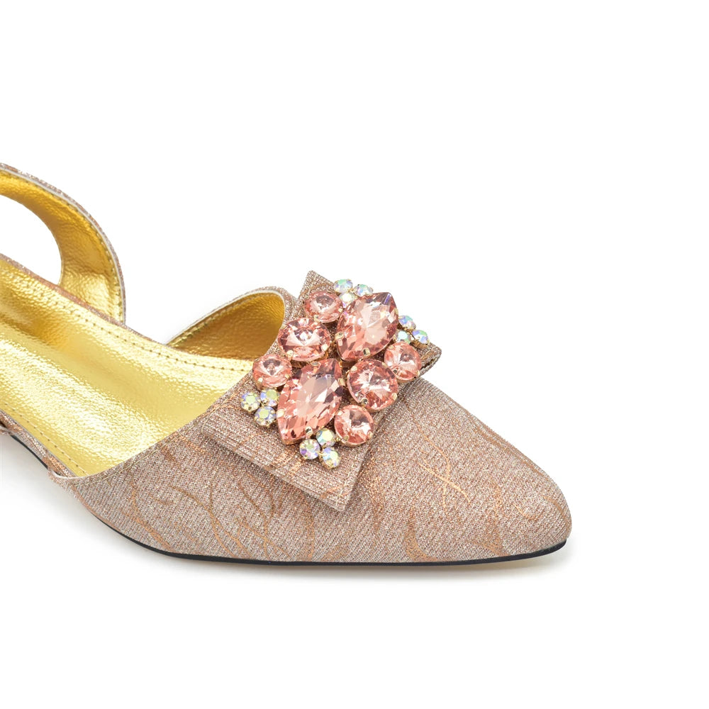 Latest Party Shoes and Bags To Match  Pointed Toe Rhinestone Shoe and Bag Set for Wedding
